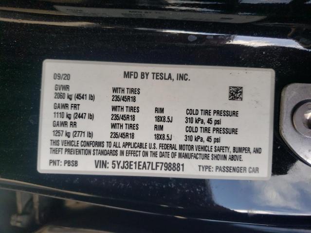 Photo 9 VIN: 5YJ3E1EA7LF798881 - TESLA MODEL 3 