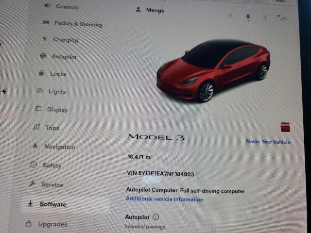 Photo 7 VIN: 5YJ3E1EA7NF184903 - TESLA MODEL 3 