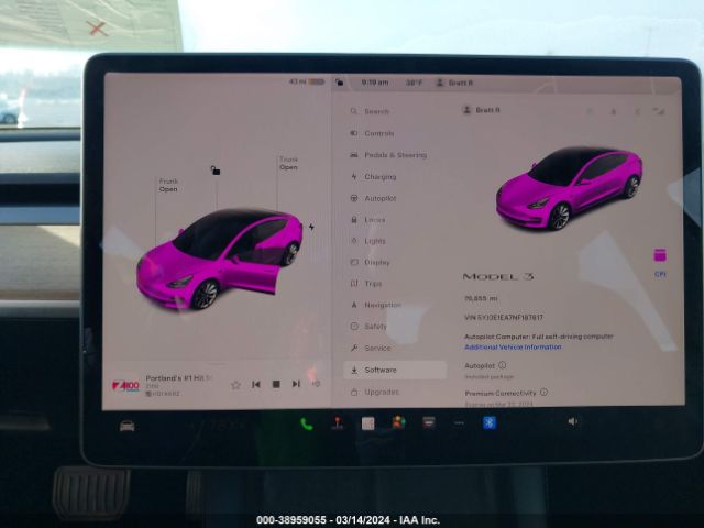 Photo 6 VIN: 5YJ3E1EA7NF187817 - TESLA MODEL 3 