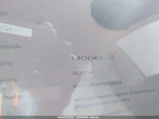 Photo 6 VIN: 5YJ3E1EA7NF248339 - TESLA MODEL 3 