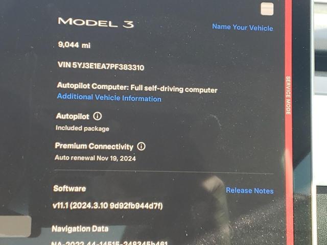 Photo 8 VIN: 5YJ3E1EA7PF383310 - TESLA MODEL 3 