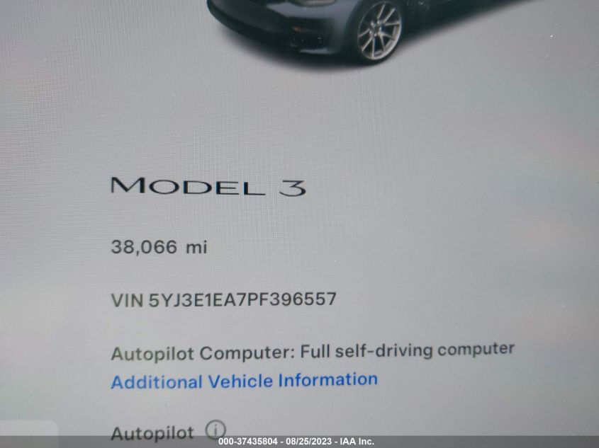 Photo 6 VIN: 5YJ3E1EA7PF396557 - TESLA MODEL 3 