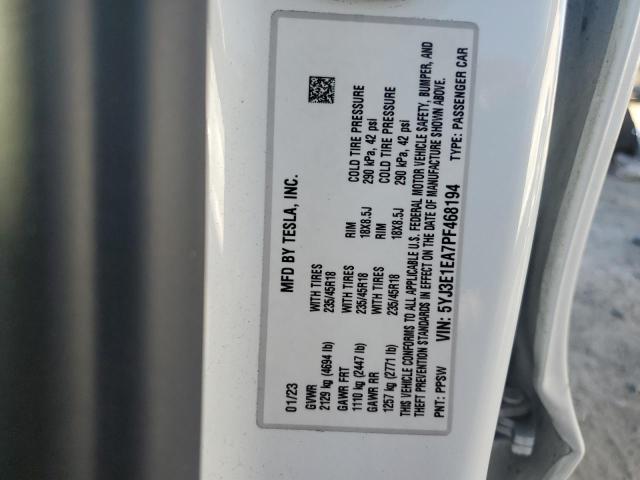 Photo 12 VIN: 5YJ3E1EA7PF468194 - TESLA MODEL 3 