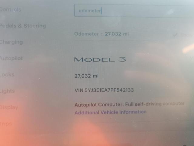 Photo 8 VIN: 5YJ3E1EA7PF542133 - TESLA MODEL 3 