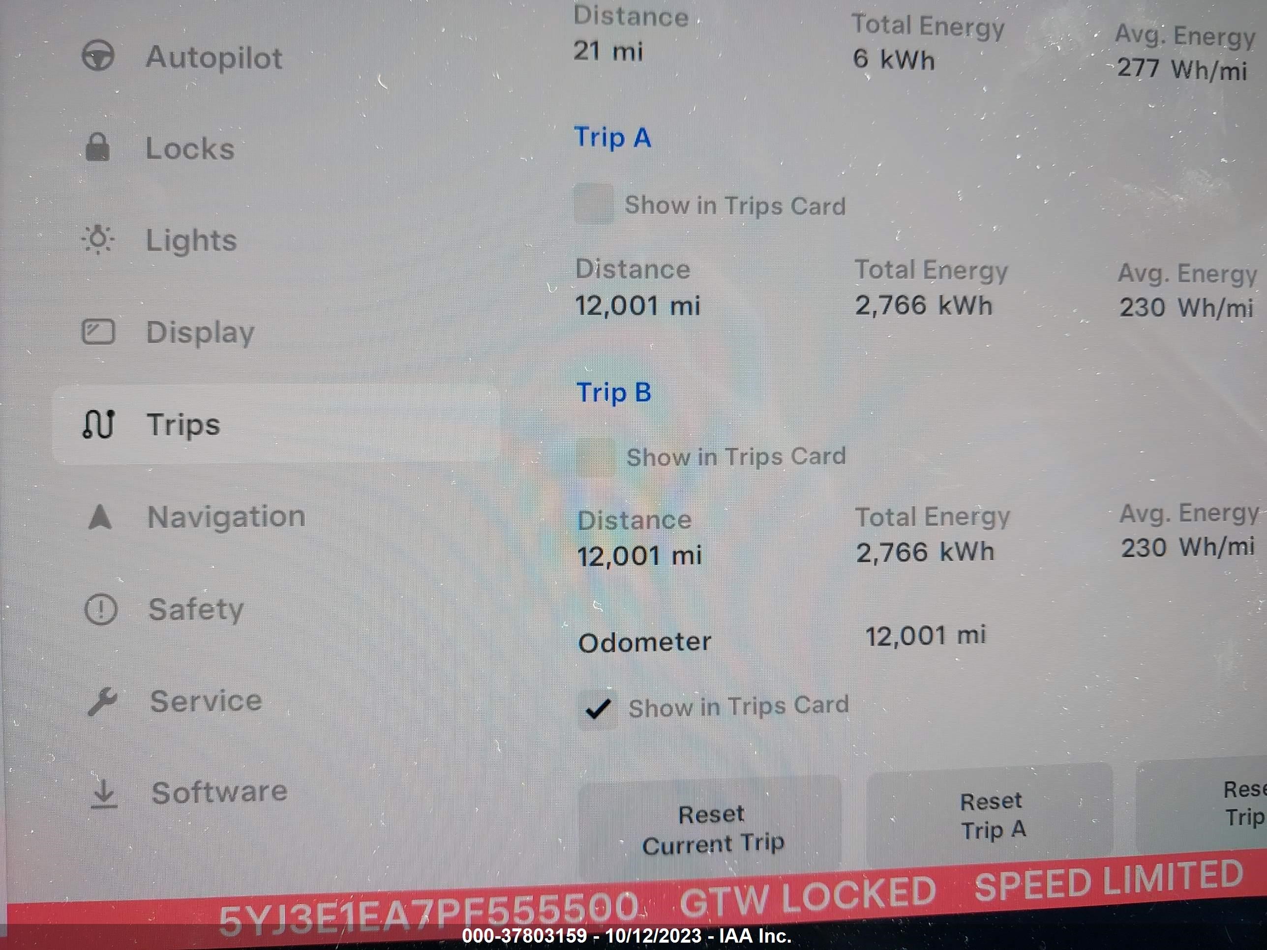 Photo 6 VIN: 5YJ3E1EA7PF555500 - TESLA MODEL 3 