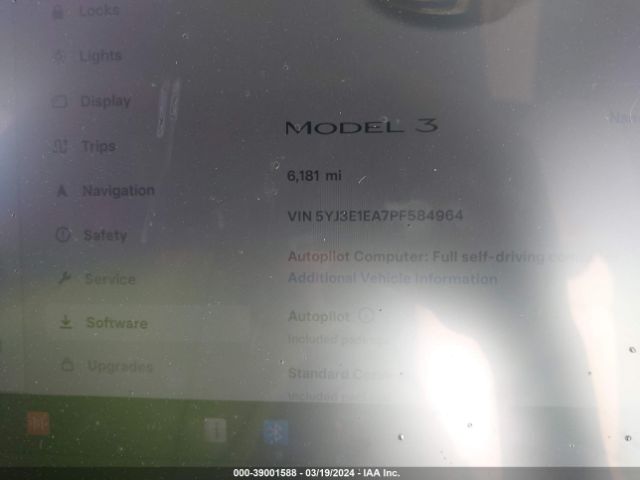 Photo 6 VIN: 5YJ3E1EA7PF584964 - TESLA MODEL 3 