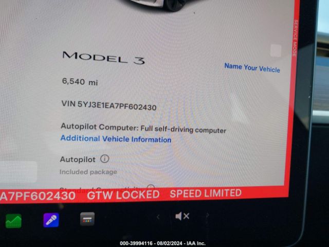 Photo 6 VIN: 5YJ3E1EA7PF602430 - TESLA MODEL 3 