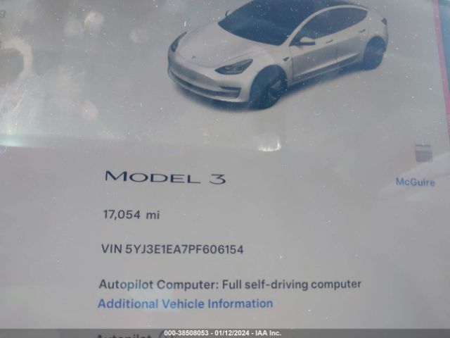 Photo 6 VIN: 5YJ3E1EA7PF606154 - TESLA MODEL 3 