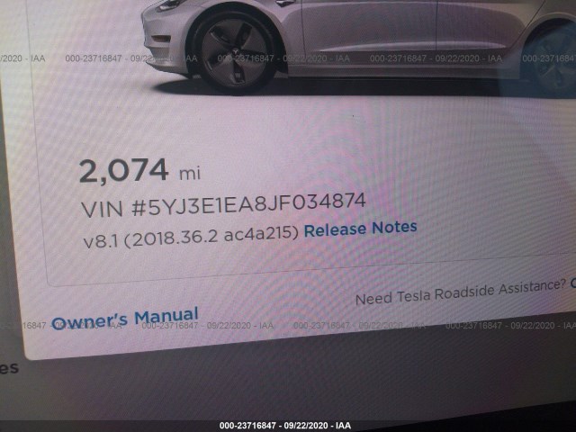 Photo 6 VIN: 5YJ3E1EA8JF034874 - TESLA MODEL 3 