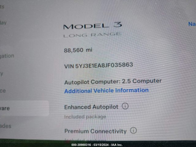 Photo 6 VIN: 5YJ3E1EA8JF035863 - TESLA MODEL 3 