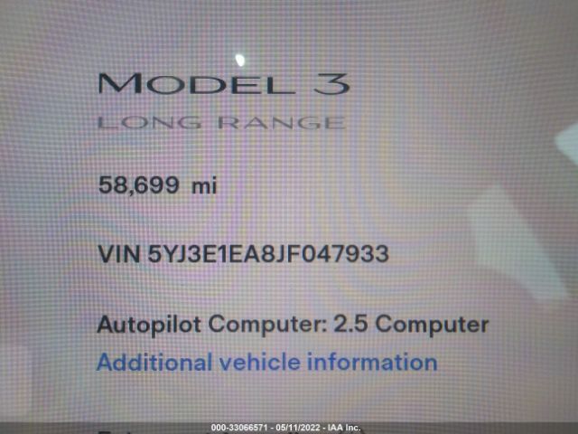 Photo 6 VIN: 5YJ3E1EA8JF047933 - TESLA MODEL 3 