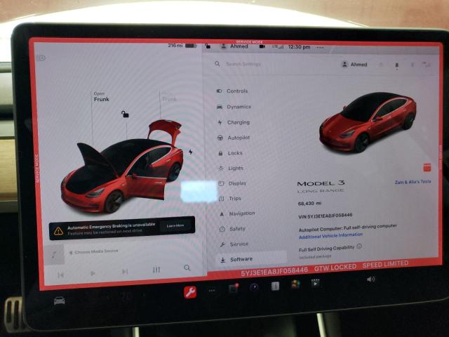 Photo 8 VIN: 5YJ3E1EA8JF058446 - TESLA MODEL 3 