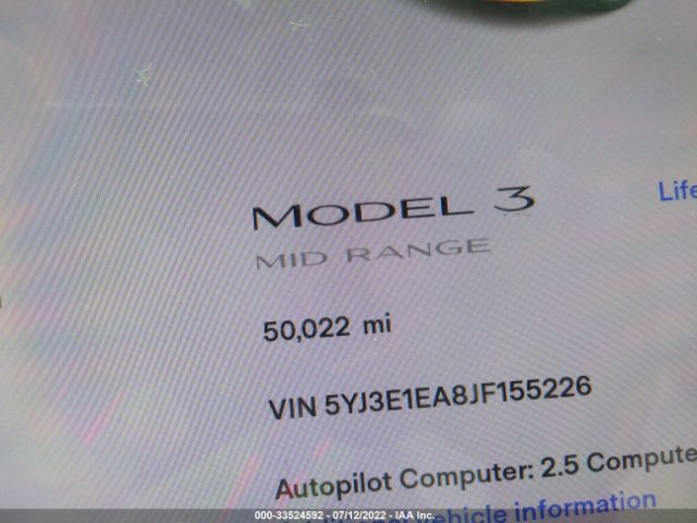 Photo 6 VIN: 5YJ3E1EA8JF155226 - TESLA MODEL 3 