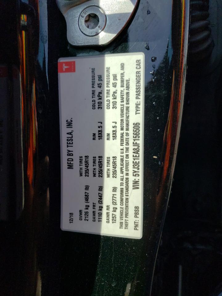 Photo 11 VIN: 5YJ3E1EA8JF156506 - TESLA MODEL 3 