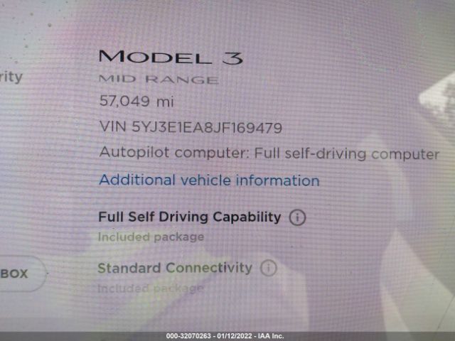 Photo 6 VIN: 5YJ3E1EA8JF169479 - TESLA MODEL 3 