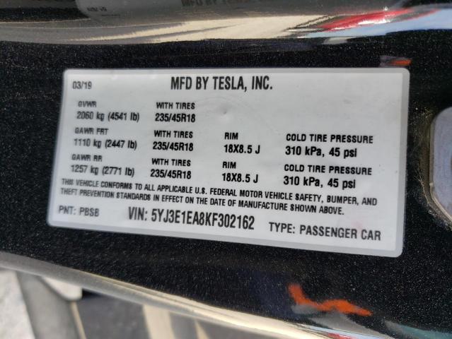 Photo 9 VIN: 5YJ3E1EA8KF302162 - TESLA MODEL 3 