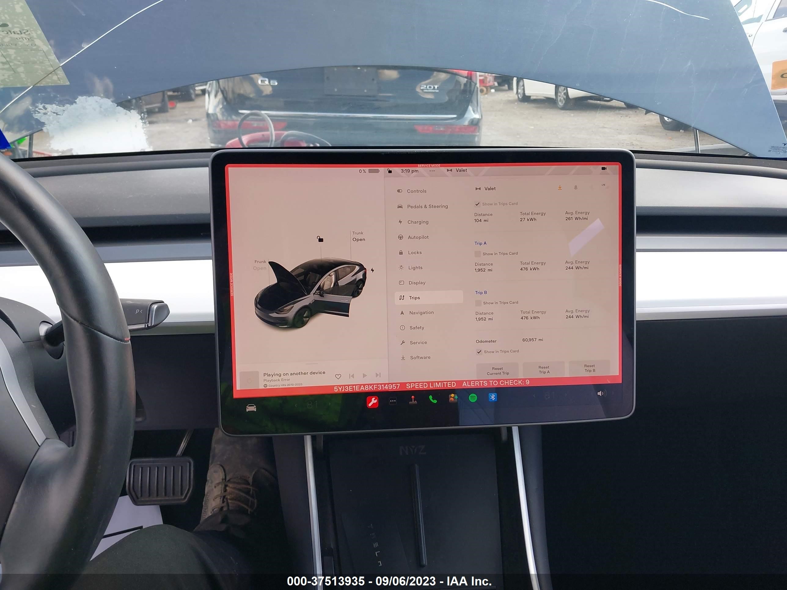 Photo 17 VIN: 5YJ3E1EA8KF314957 - TESLA MODEL 3 