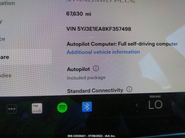 Photo 6 VIN: 5YJ3E1EA8KF357498 - TESLA MODEL 3 