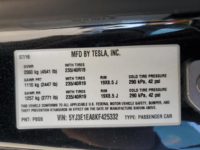 Photo 12 VIN: 5YJ3E1EA8KF425332 - TESLA MODEL 3 