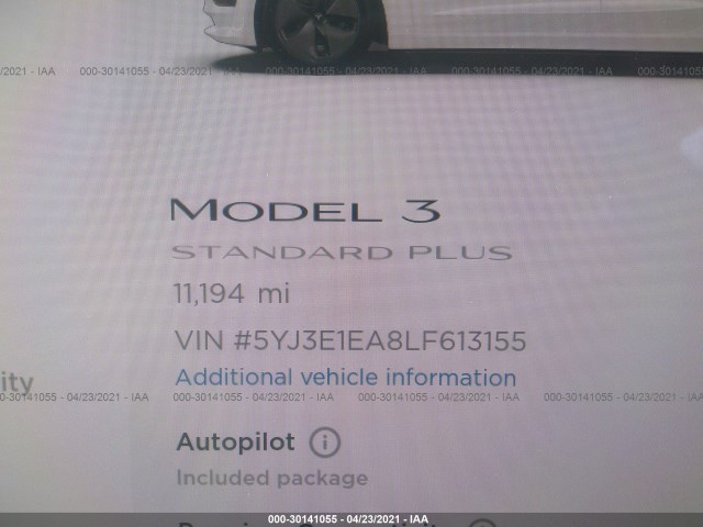 Photo 8 VIN: 5YJ3E1EA8LF613155 - TESLA MODEL 3 