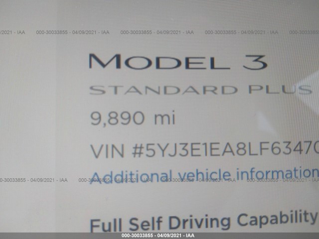 Photo 6 VIN: 5YJ3E1EA8LF634703 - TESLA MODEL 3 