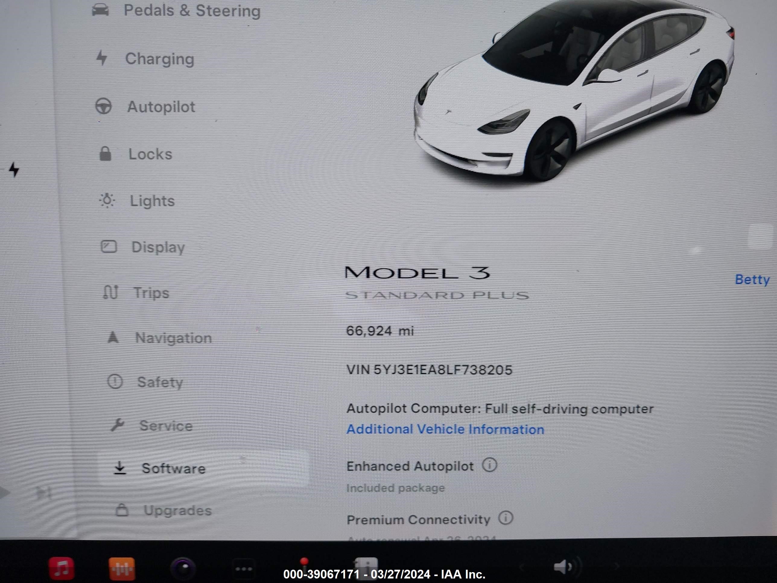 Photo 6 VIN: 5YJ3E1EA8LF738205 - TESLA MODEL 3 