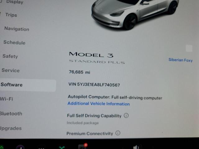 Photo 8 VIN: 5YJ3E1EA8LF740567 - TESLA MODEL 3 