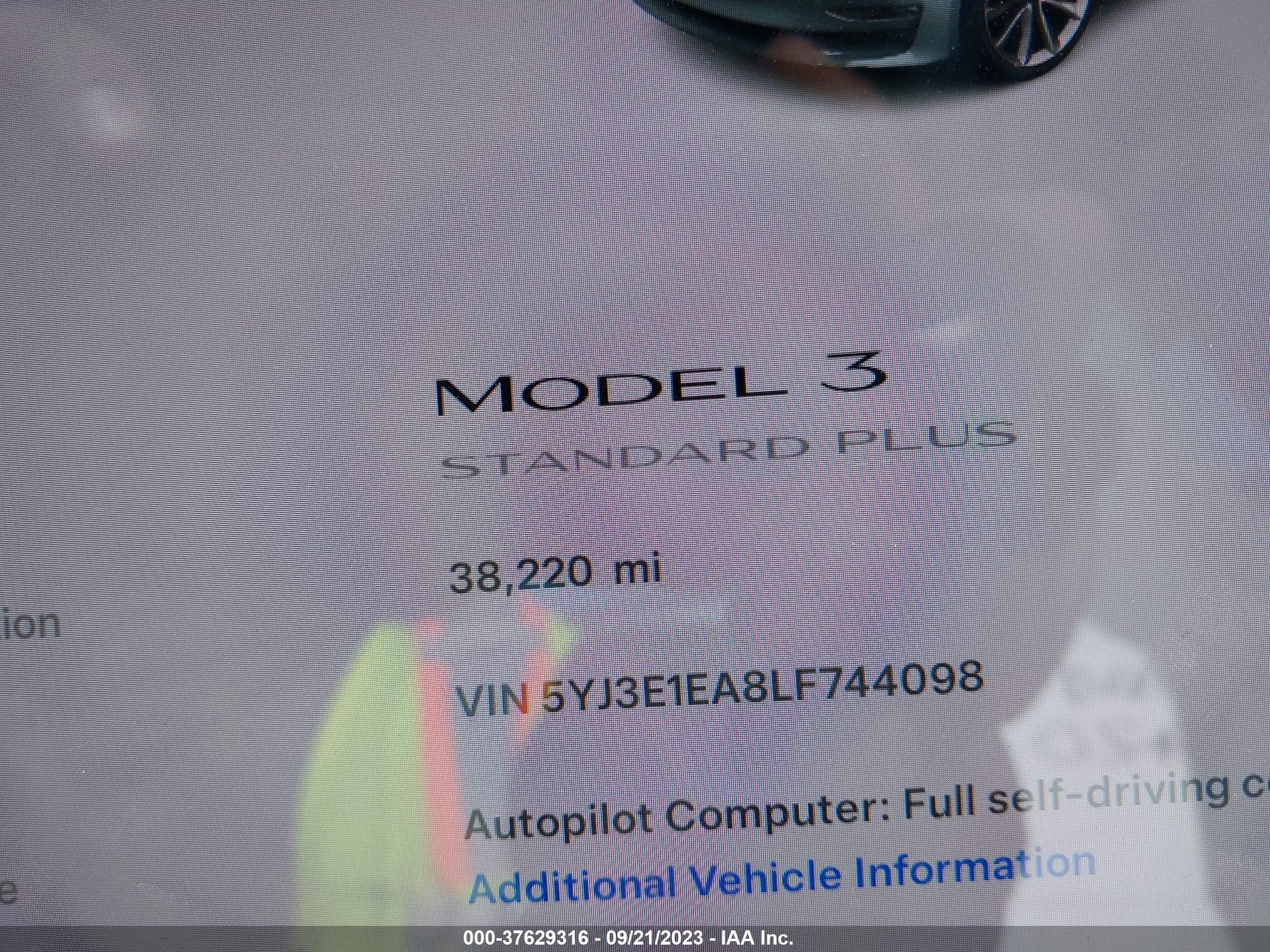 Photo 13 VIN: 5YJ3E1EA8LF744098 - TESLA MODEL 3 