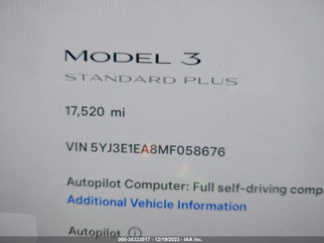 Photo 6 VIN: 5YJ3E1EA8MF058676 - TESLA MODEL 3 