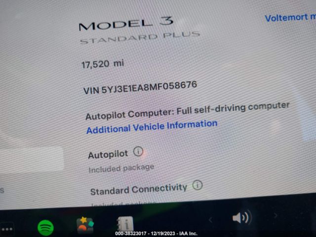 Photo 8 VIN: 5YJ3E1EA8MF058676 - TESLA MODEL 3 