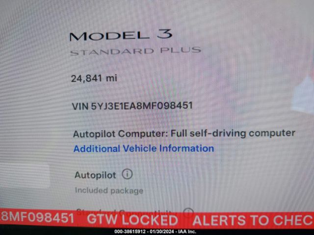 Photo 6 VIN: 5YJ3E1EA8MF098451 - TESLA MODEL 3 