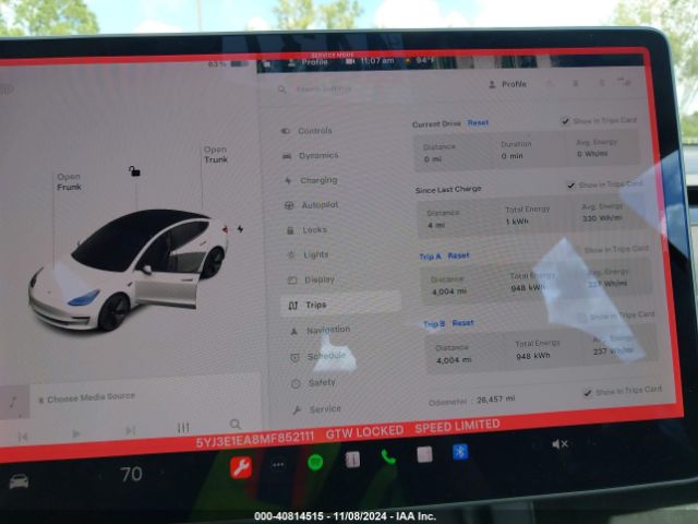 Photo 6 VIN: 5YJ3E1EA8MF852111 - TESLA MODEL 3 