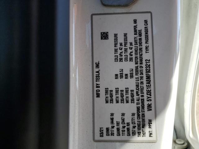 Photo 11 VIN: 5YJ3E1EA8MF923212 - TESLA MODEL 3 