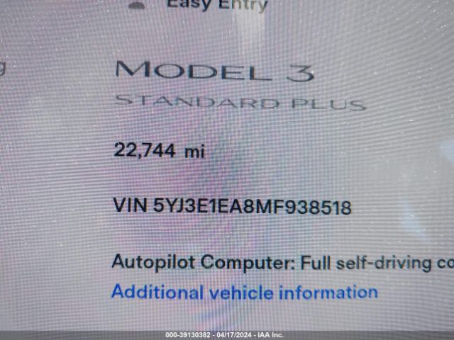 Photo 6 VIN: 5YJ3E1EA8MF938518 - TESLA MODEL 3 