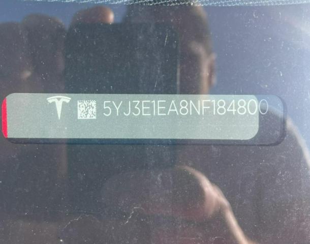 Photo 9 VIN: 5YJ3E1EA8NF184800 - TESLA MODEL 3 