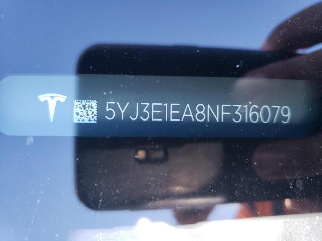 Photo 9 VIN: 5YJ3E1EA8NF316079 - TESLA MODEL 3 