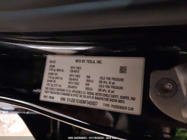 Photo 8 VIN: 5YJ3E1EA8NF345937 - TESLA MODEL 3 