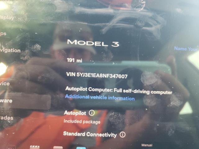 Photo 7 VIN: 5YJ3E1EA8NF347607 - TESLA MODEL 3 