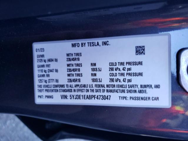 Photo 12 VIN: 5YJ3E1EA8PF473047 - TESLA MODEL 3 