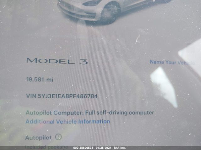 Photo 6 VIN: 5YJ3E1EA8PF486784 - TESLA MODEL 3 