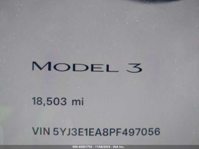 Photo 6 VIN: 5YJ3E1EA8PF497056 - TESLA MODEL 3 