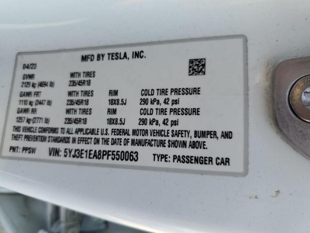 Photo 11 VIN: 5YJ3E1EA8PF550063 - TESLA MODEL 3 