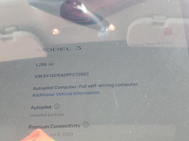 Photo 8 VIN: 5YJ3E1EA8PF572693 - TESLA MODEL 3 