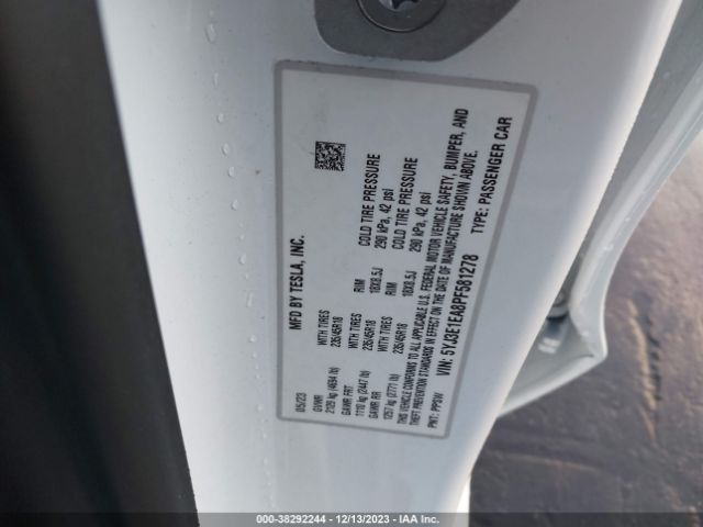 Photo 8 VIN: 5YJ3E1EA8PF581278 - TESLA MODEL 3 