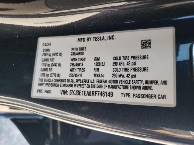 Photo 12 VIN: 5YJ3E1EA8RF746149 - TESLA MODEL 3 