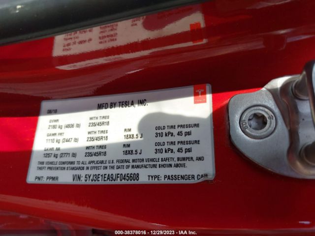 Photo 8 VIN: 5YJ3E1EA9JF045608 - TESLA MODEL 3 