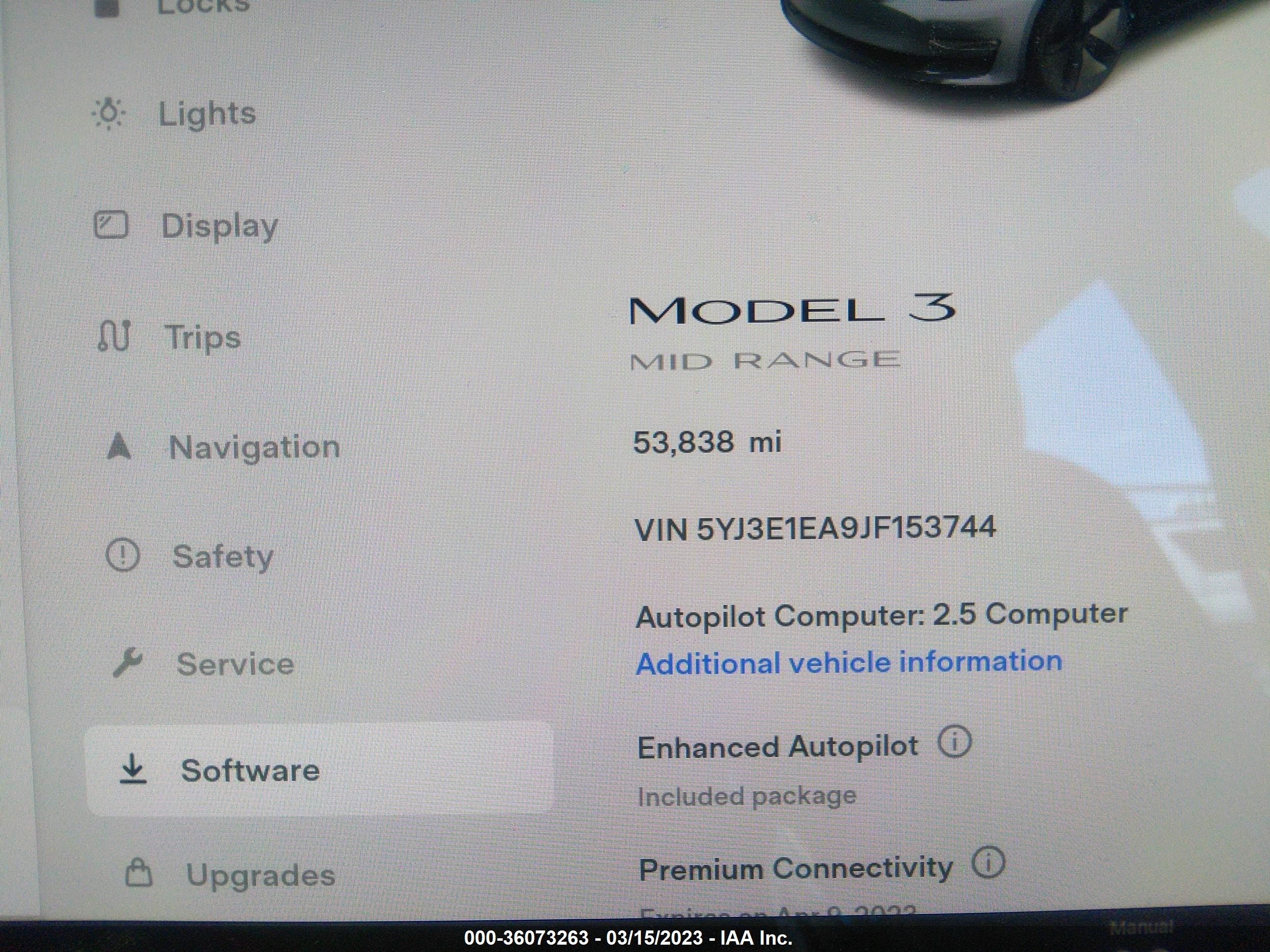 Photo 6 VIN: 5YJ3E1EA9JF153744 - TESLA MODEL 3 