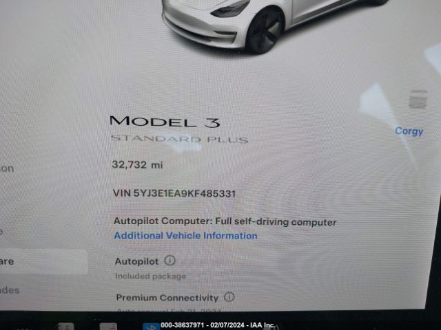 Photo 6 VIN: 5YJ3E1EA9KF485331 - TESLA MODEL 3 