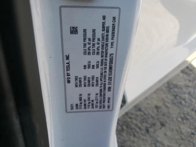 Photo 11 VIN: 5YJ3E1EA9MF088575 - TESLA MODEL 3 