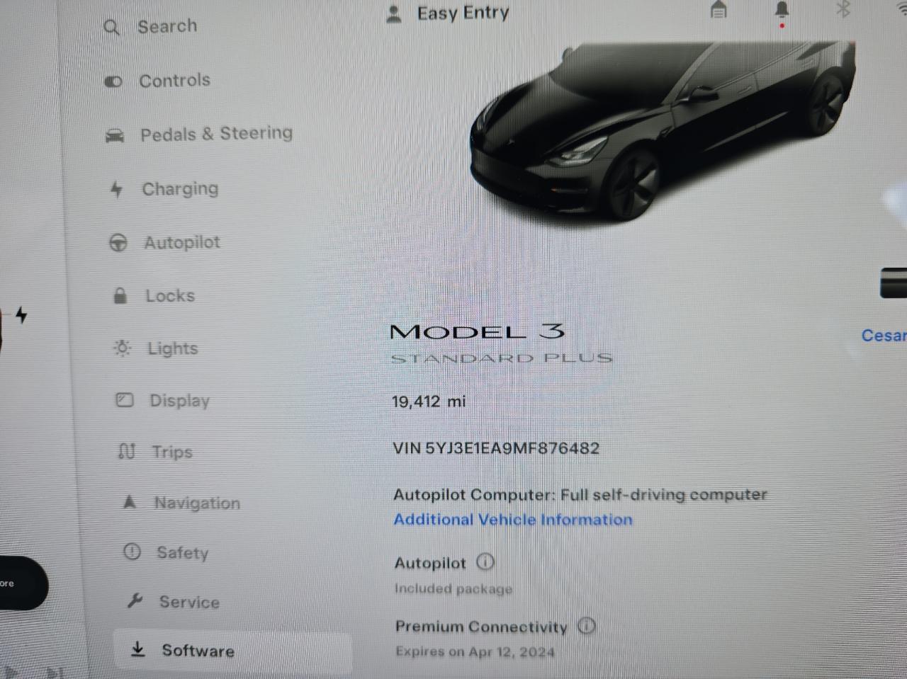 Photo 8 VIN: 5YJ3E1EA9MF876482 - TESLA MODEL 3 